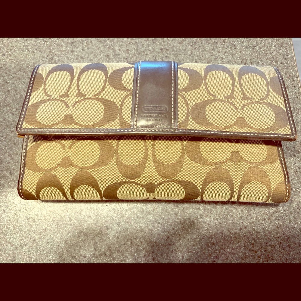 Authentic Coach wallet with checkbook holder